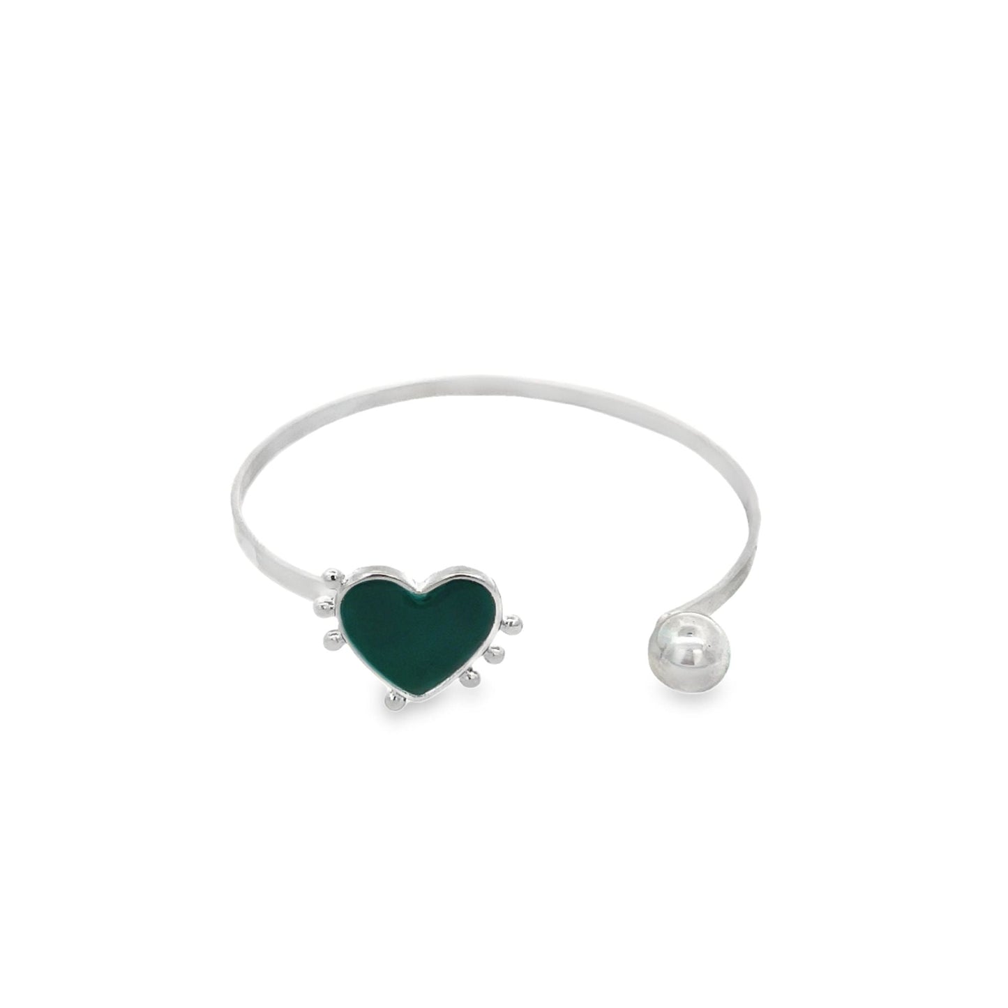 Enamel Heart Wrist Cuff Bangle Bracelet (B29)-9