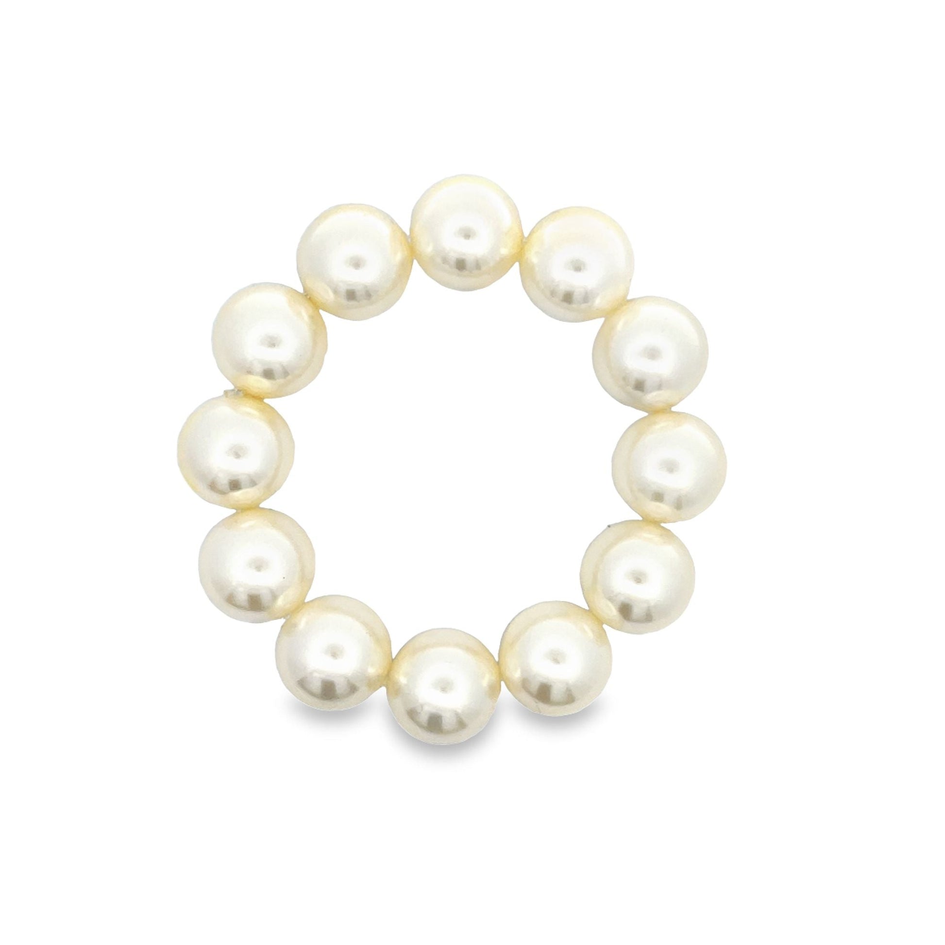 14MM White Pearl Beaded Bracelet (H112/I469)-0