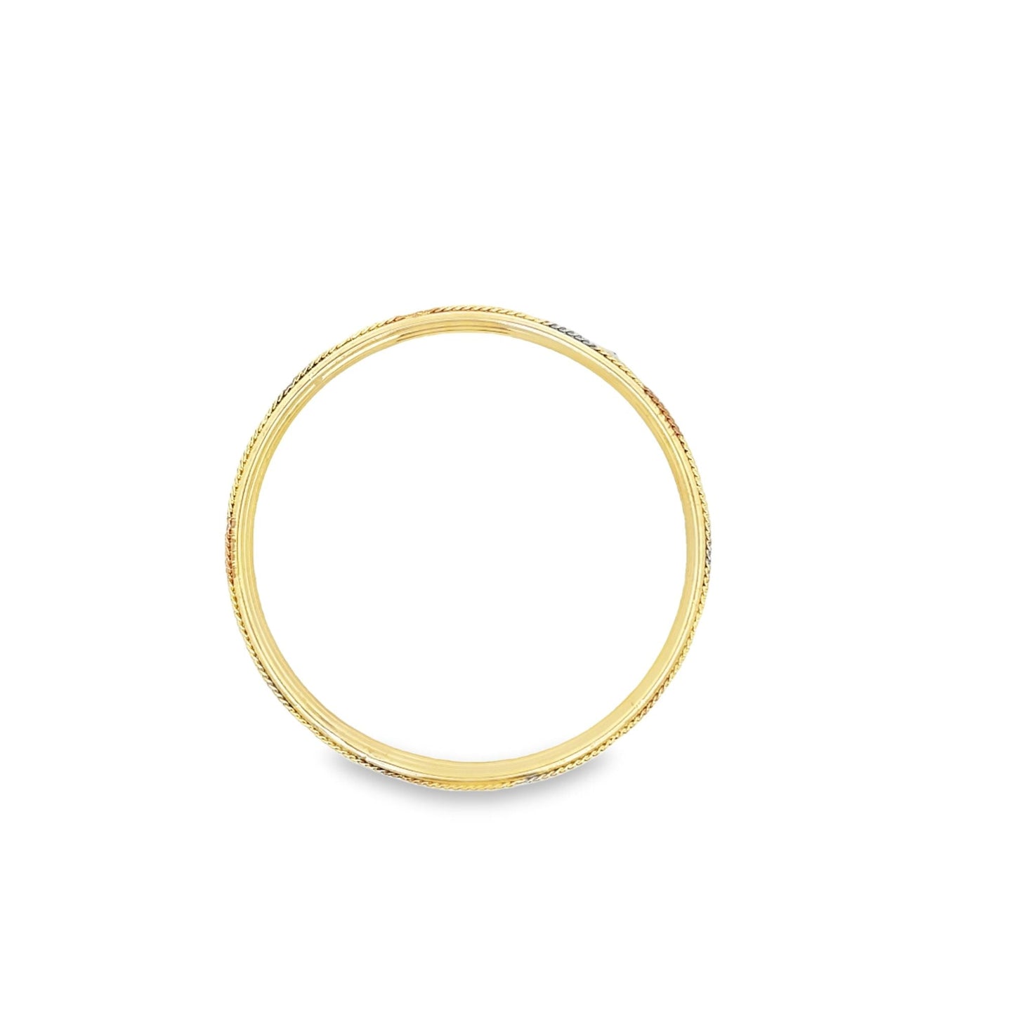 10mm Three Toned Designed Textured Bangle (B16)-1