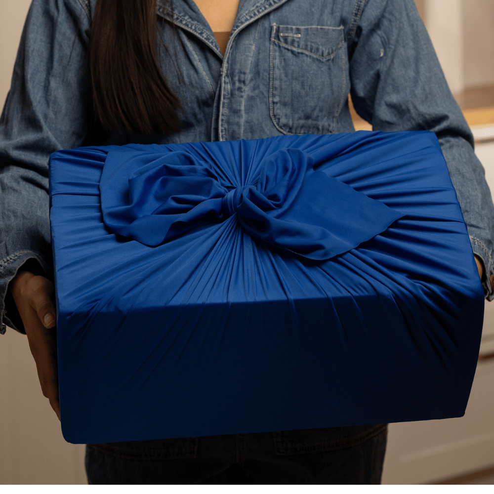 Set of 3 (S, L, XL) Reusable Cloth Furoshiki Gift Wrap | Deep Blue-2