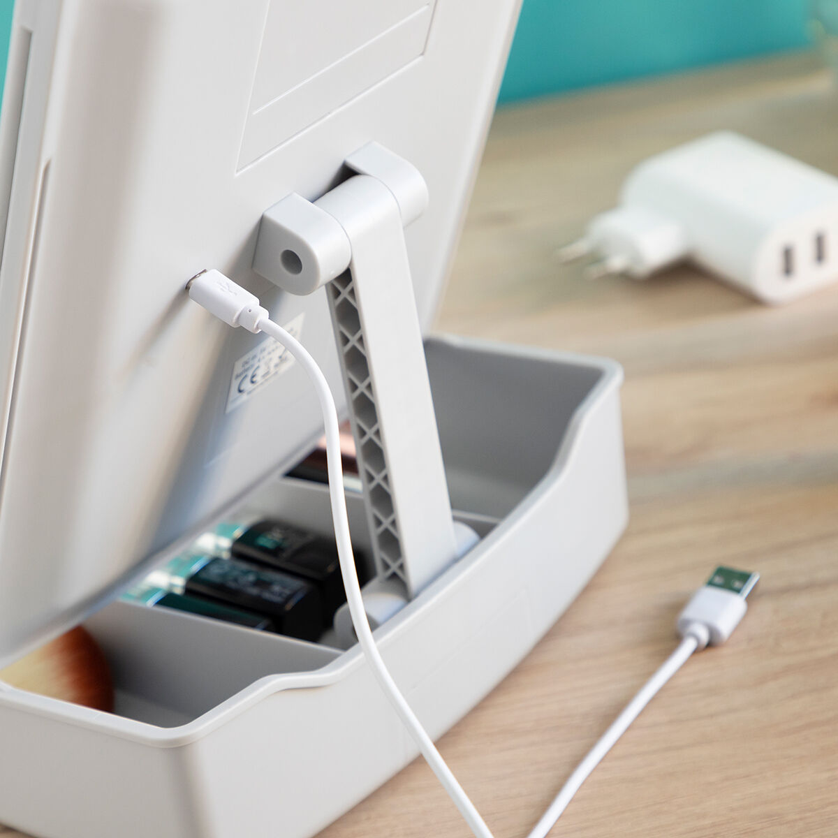 3-In-1 Folding LED Mirror with Make-up Organiser Panomir InnovaGoods-8