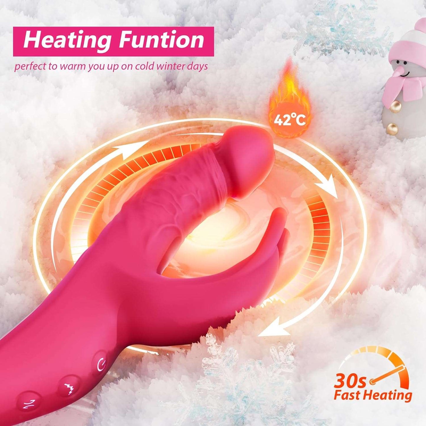 VibeFlutter Heating Rabbit Stimulation Dildo Clit Vibrator-3