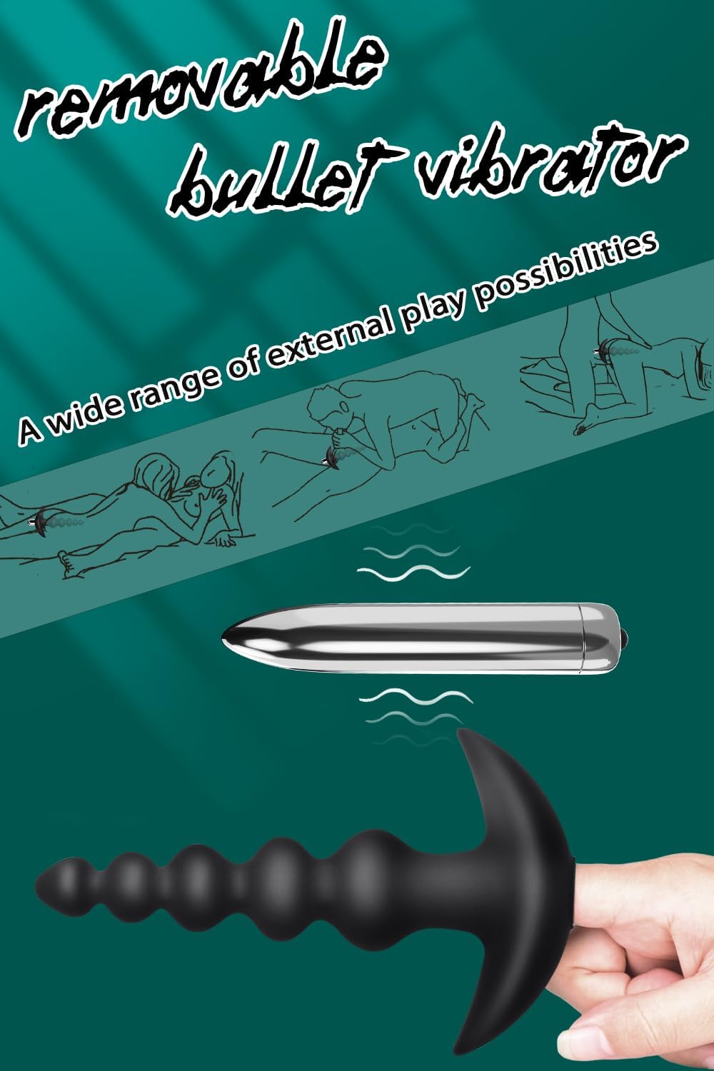 VibrantPath Bullet Vibrator Anal Beads Wand-1
