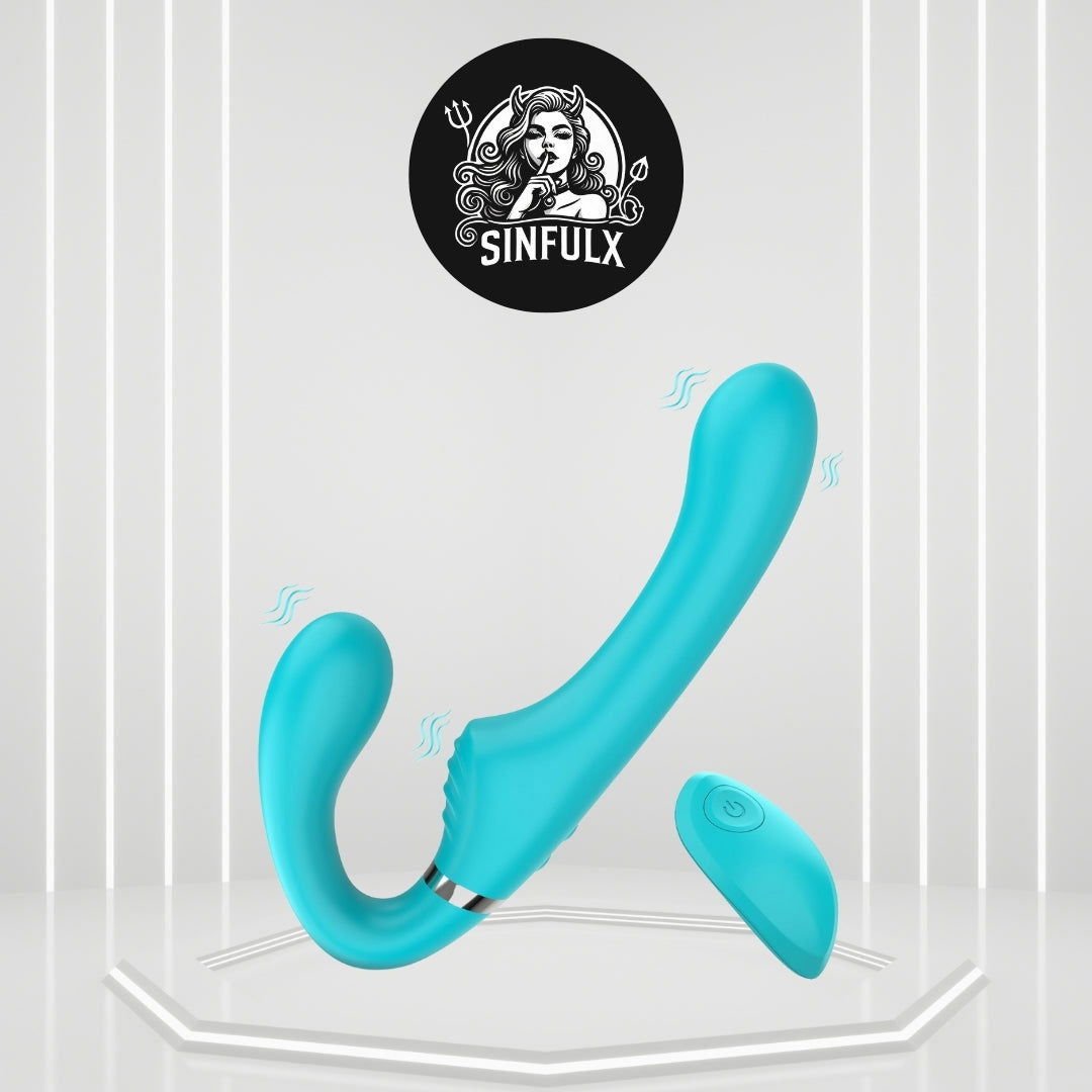 Vibrating Double-Ended Strap-On Dildo for Intense Pleasure-0