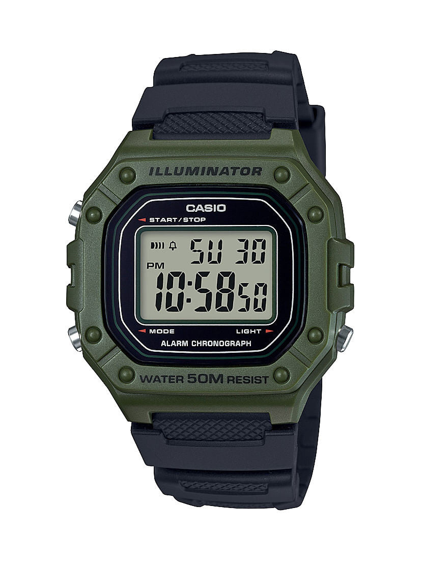 Casio Men's W218H-3A Green Digital Watch-0