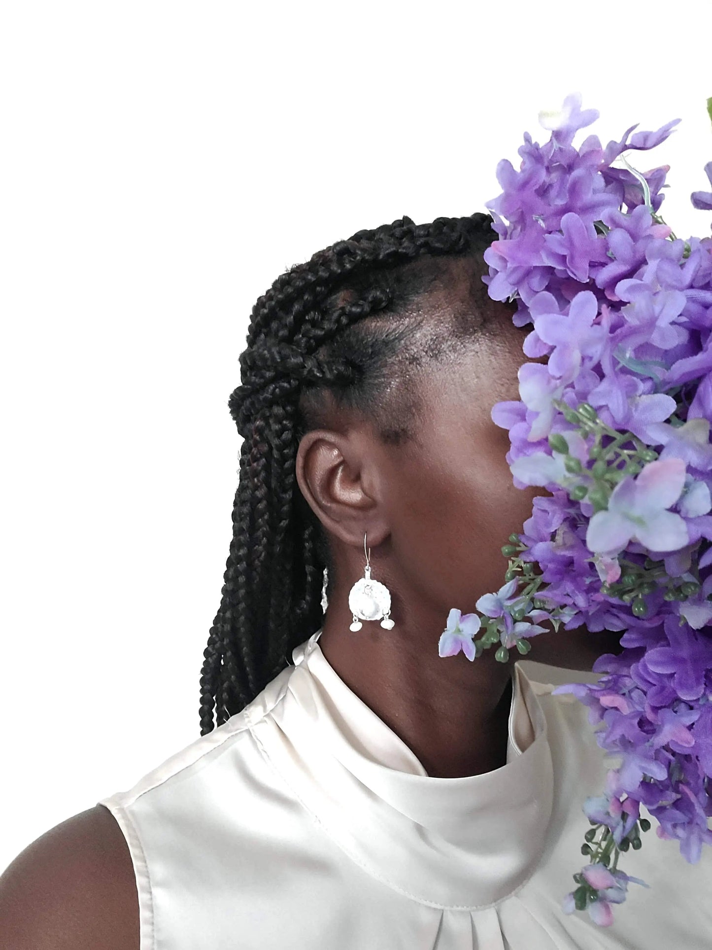 White Stone Earrings-1