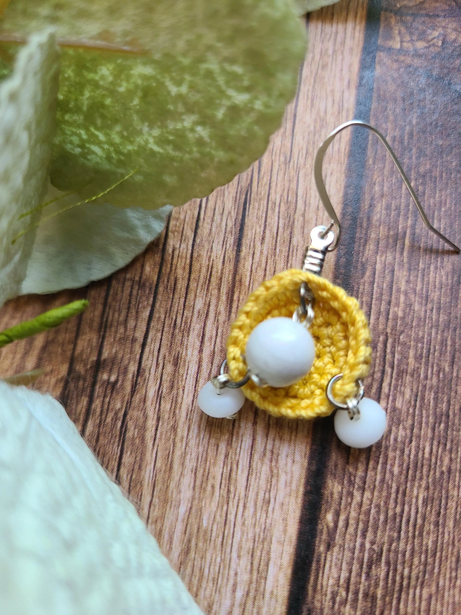 White Stone Earrings-3