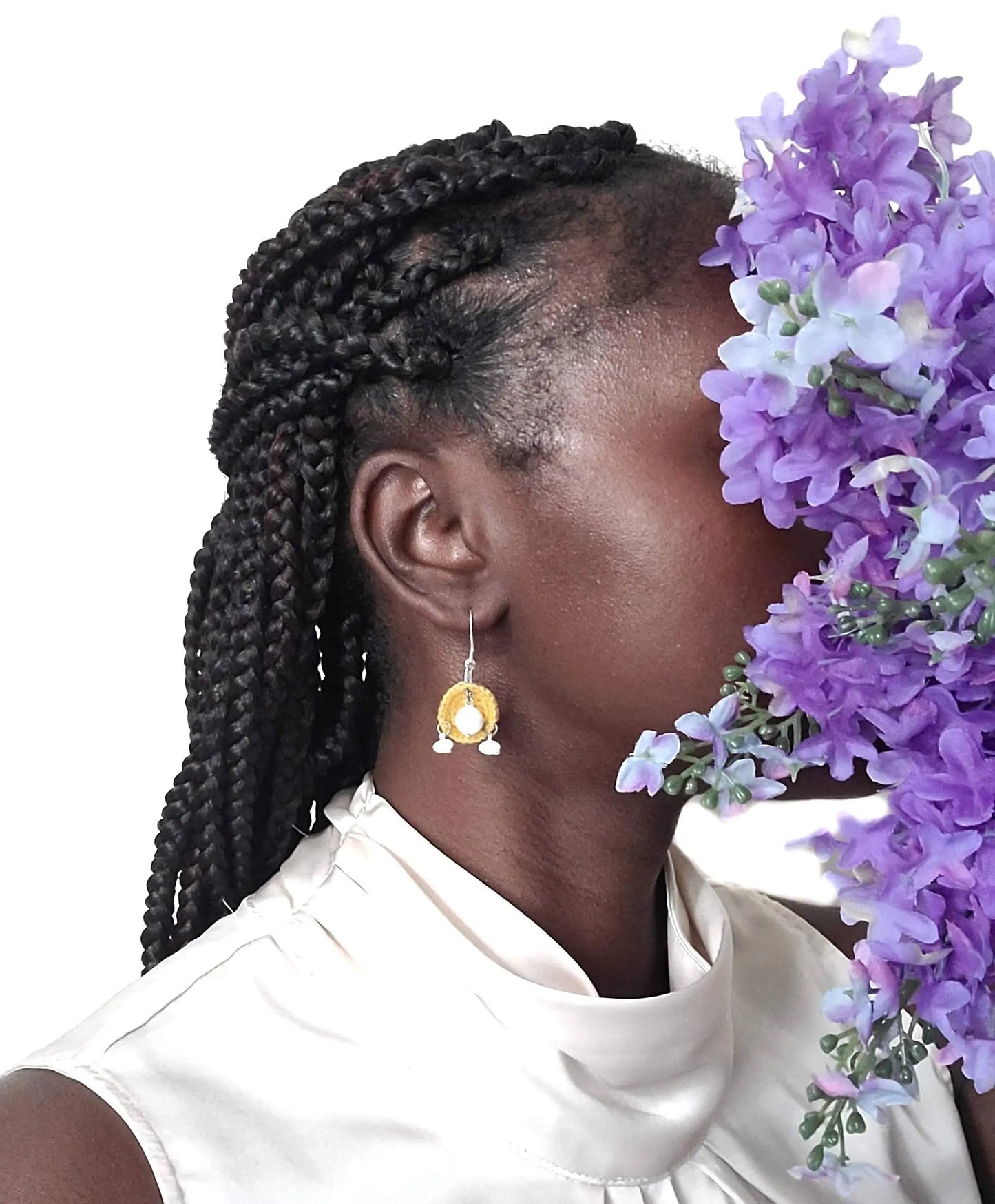 White Stone Earrings-4