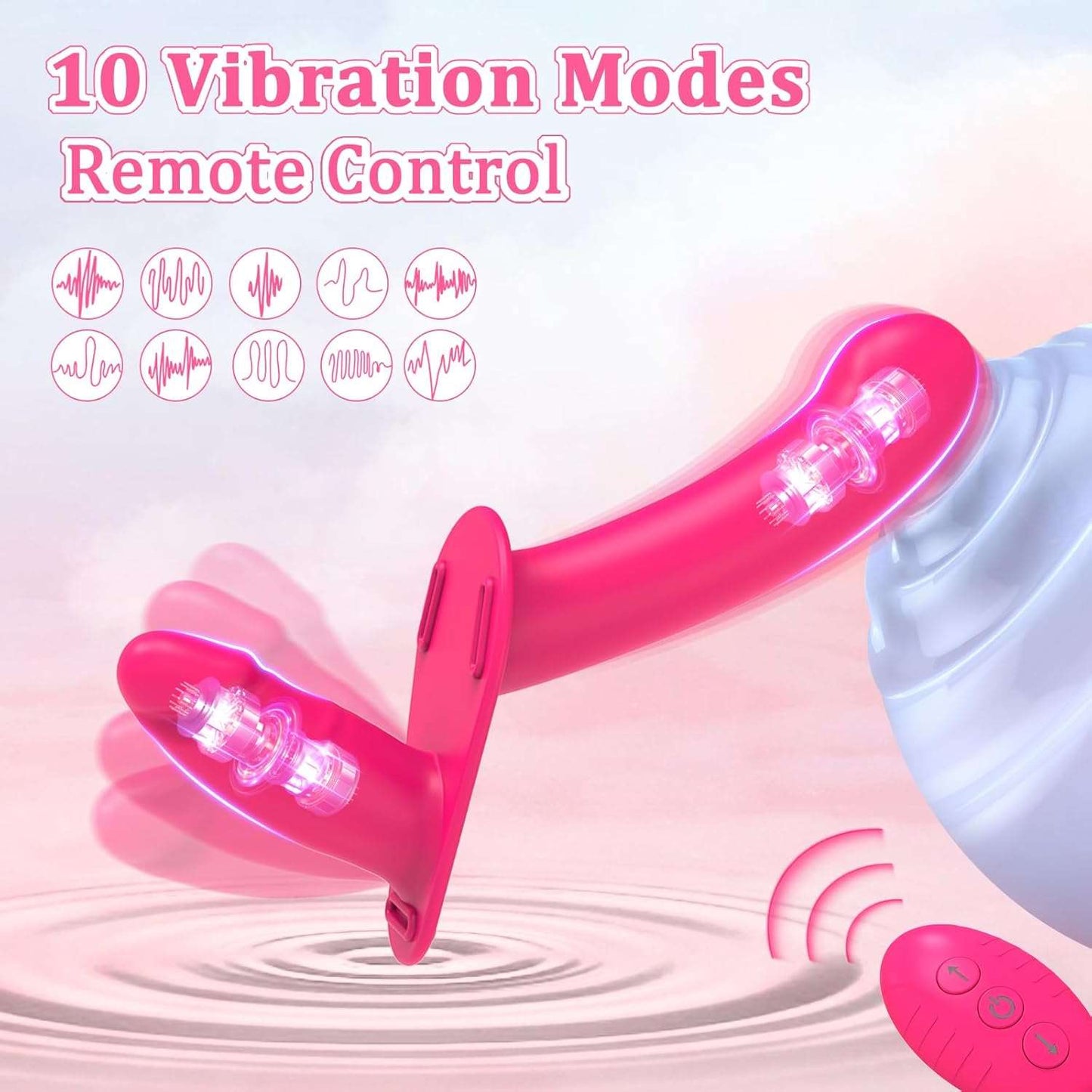 WireX Remote Control Strap On Dildo Vibrator-3
