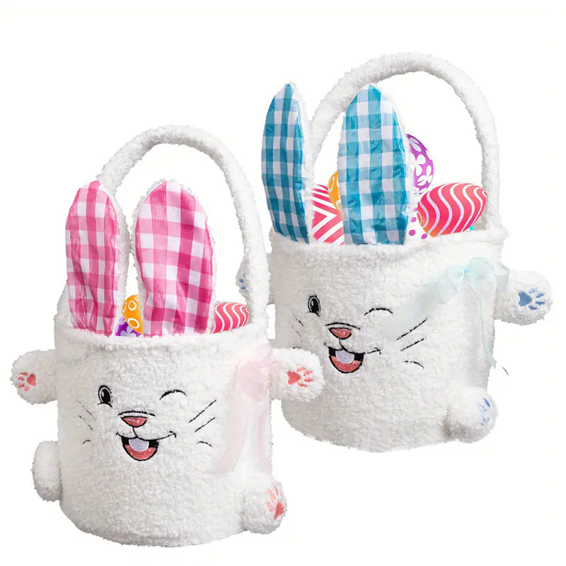 Easter Bunny Candy Bag Plush Storage Basket Decor