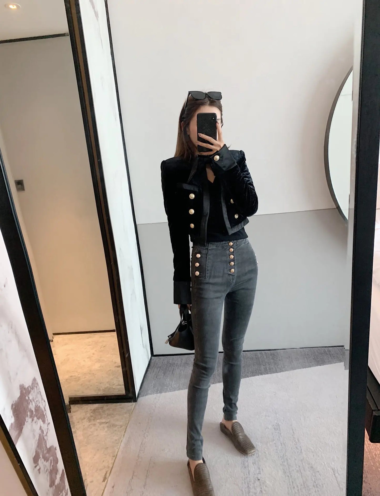Velvet Diamond Quilt Short Jacket for Women