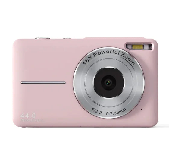 HD Mini Digital Camera for Students and Kids, 44MP, 1080P, 2.4" Screen, 16X Zoom, Rechargeable