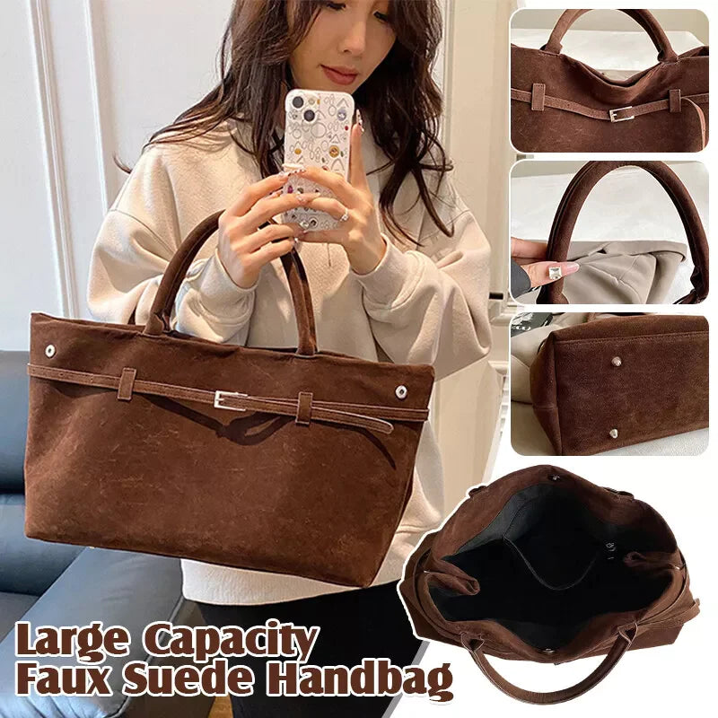 Faux Suede Tote Bag