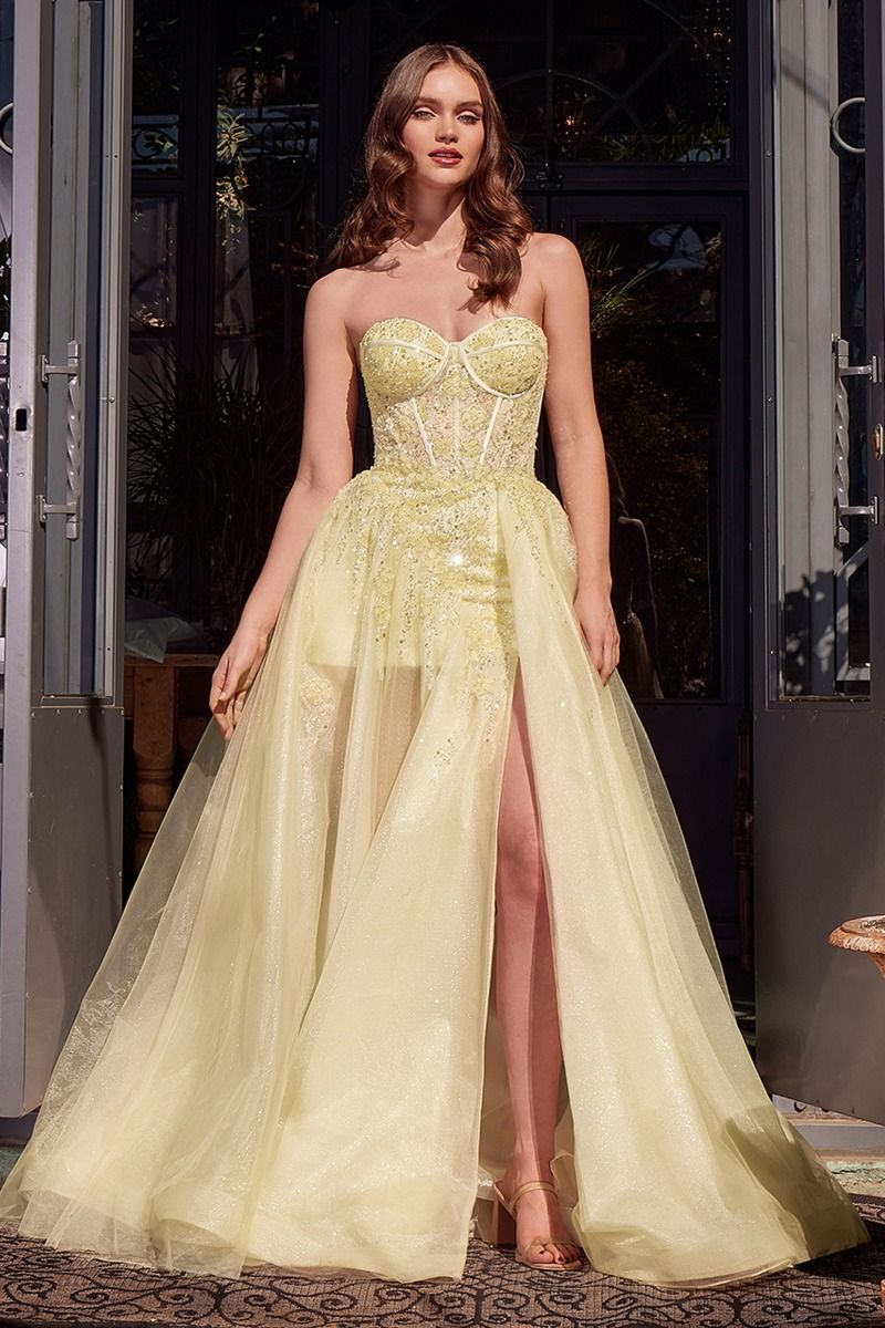 Tulle Daisy Asymmetric A-Line Gown-6