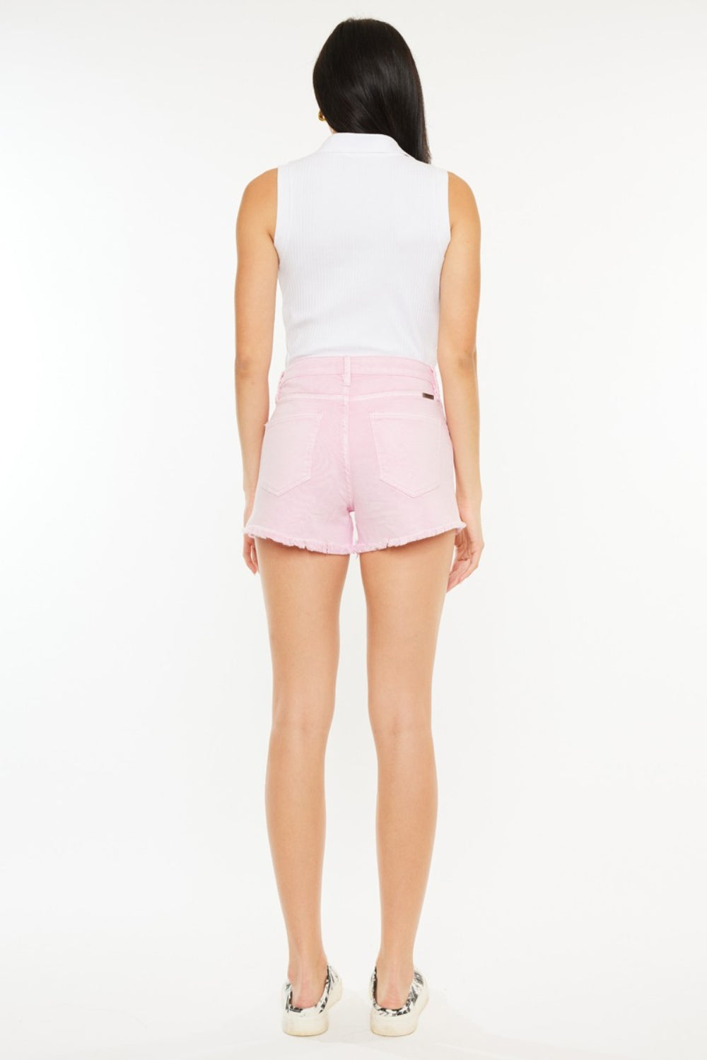 Kancan Raw Hem High Waist Denim Shorts-1