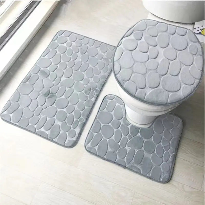 3pcs Ultra Soft Bathroom Rugs Bliss-1