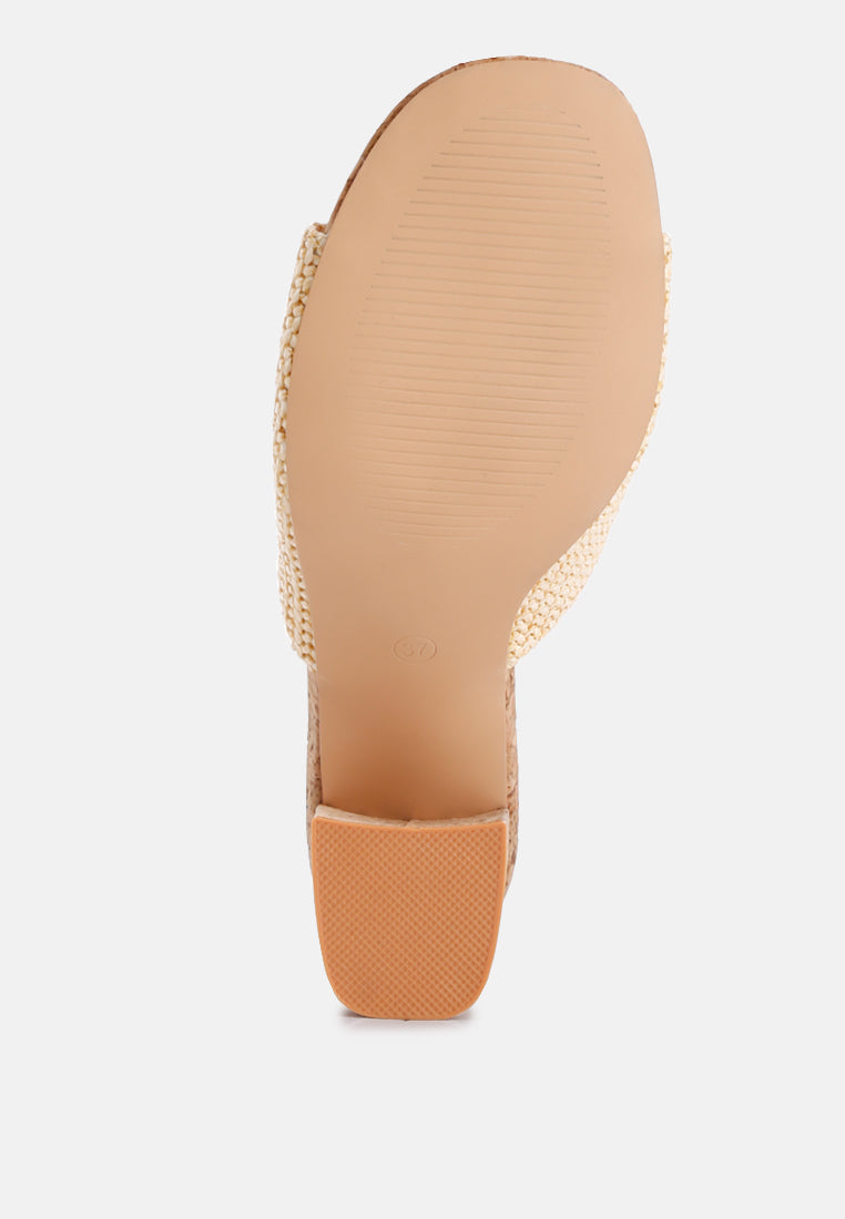 Addie Raffia Slip On Sandals-4