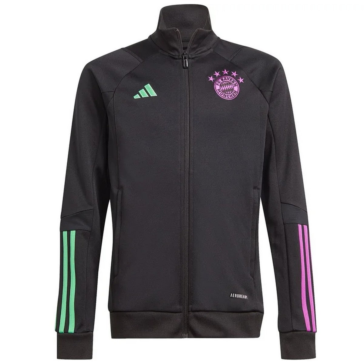 Kids - Bayern Munich black training bench tracksuit 2023/24 - Adidas-4