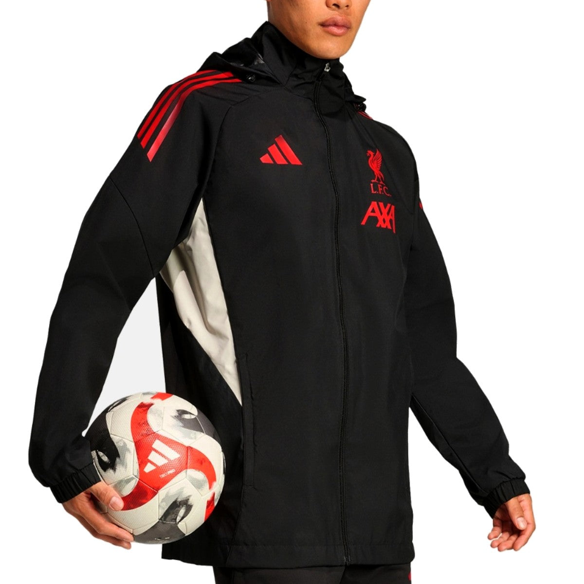 Liverpool FC black training rain jacket 2025/26 - Adidas-0