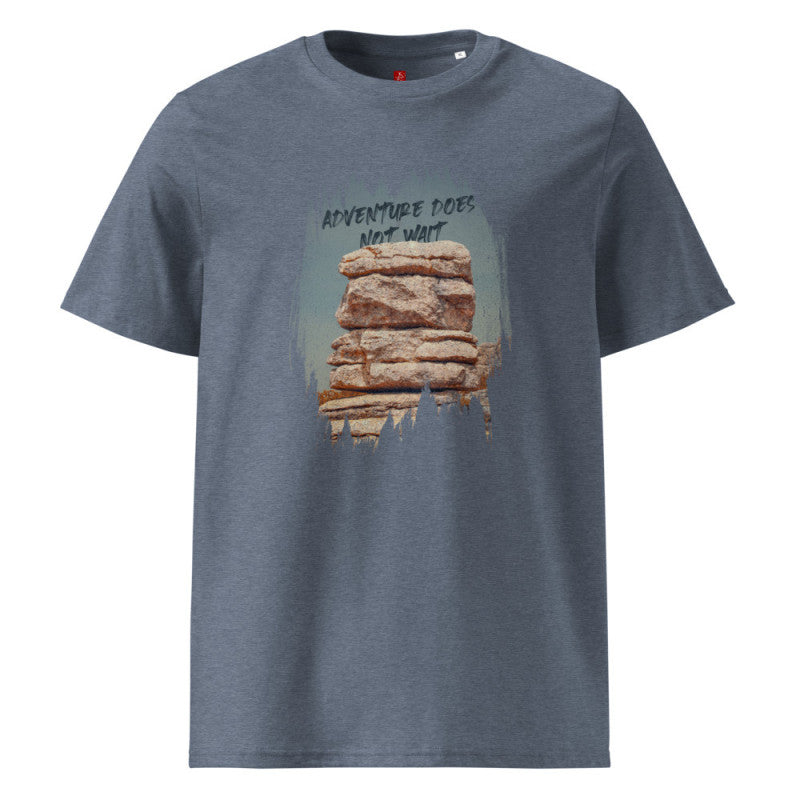 Adventure Does Not Wait - Organic Cotton T-Shirt – Rock Formation Design-1
