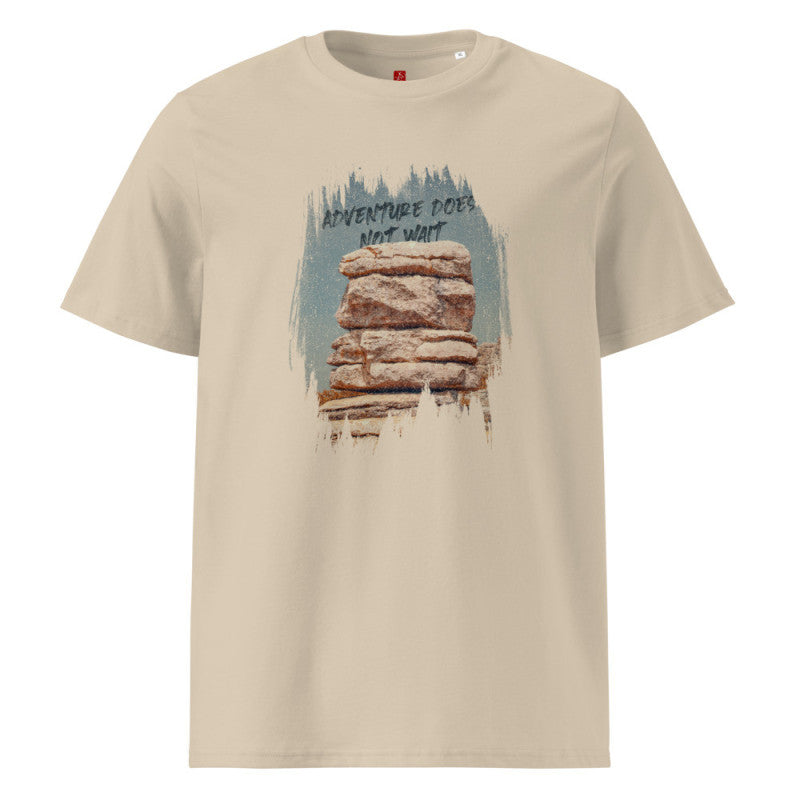 Adventure Does Not Wait - Organic Cotton T-Shirt – Rock Formation Design-2