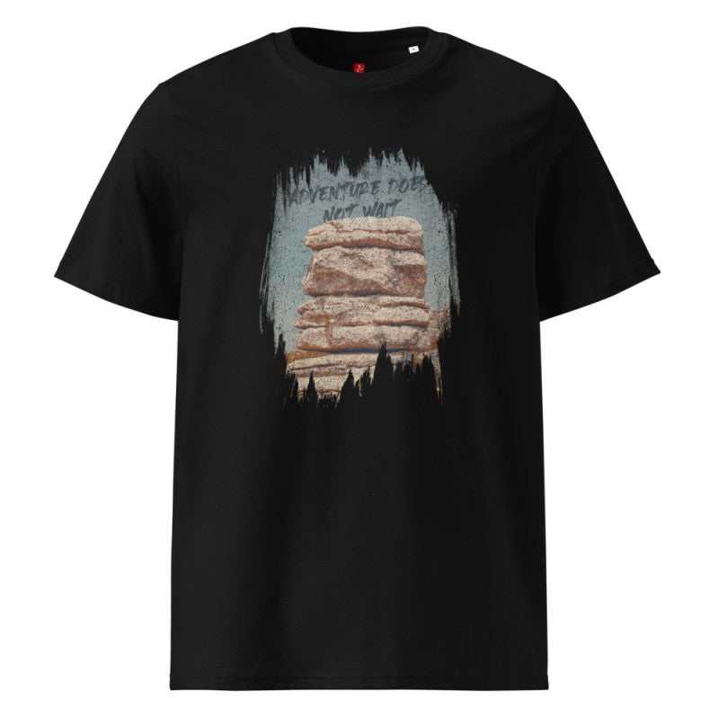 Adventure Does Not Wait - Organic Cotton T-Shirt – Rock Formation Design-0