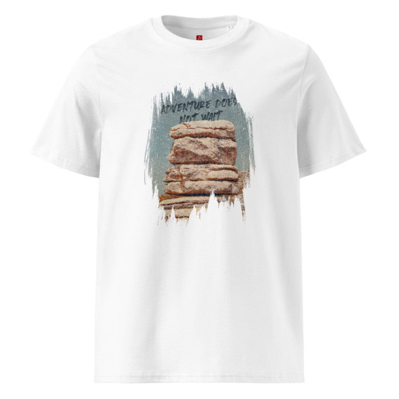 Adventure Does Not Wait - Organic Cotton T-Shirt – Rock Formation Design-4