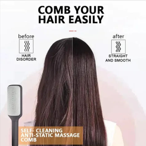 4-in-1 Self-Cleaning Hair Brush