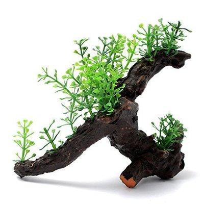 Aquatic Oasis: Lifelike Artificial Wood Plant For Aquariums-4