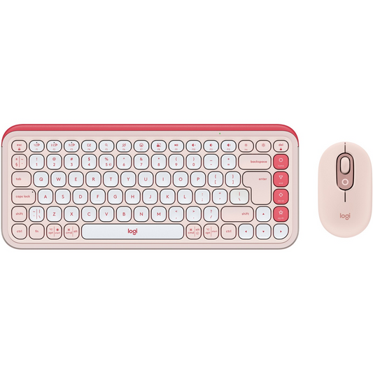Logitech 920-013142 POP Icon Combo US vezeték nélküli rózsaszín/piszkosfehér billentyűzet és egér (920-013142)-0