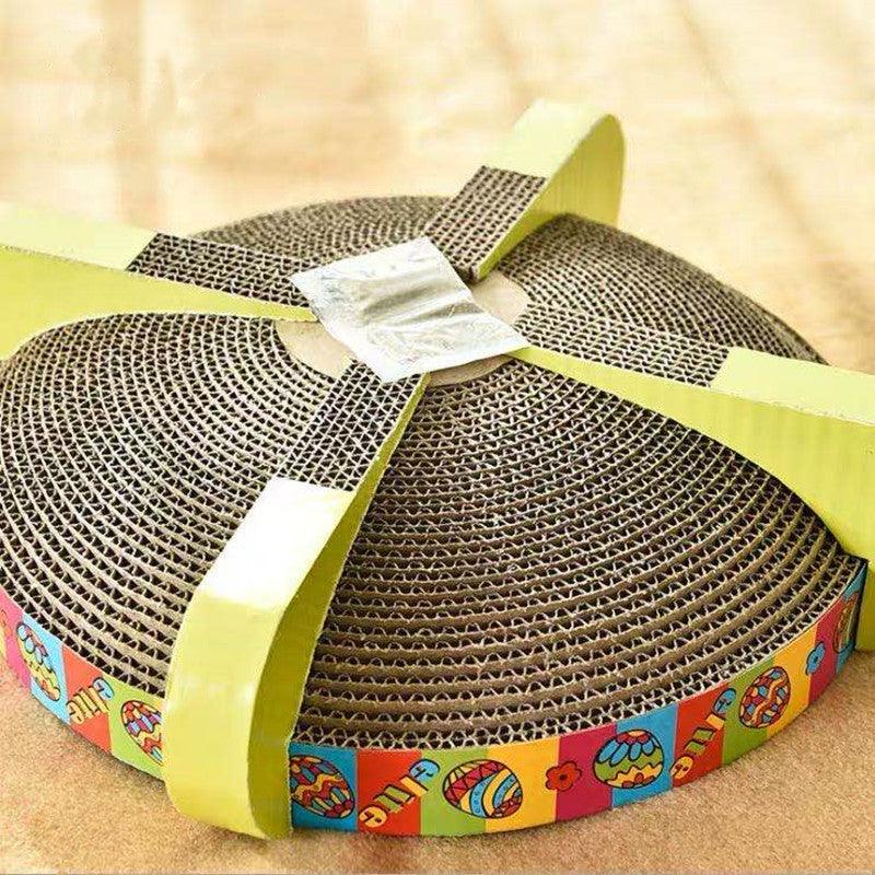 Round Cat Scratch Lounge - Interactive Corrugated Paper Toy For Cats-2
