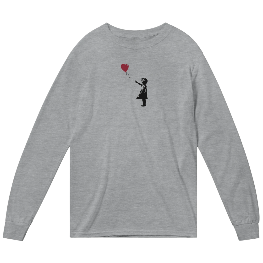 Banksy The Girl with a Red Balloon Artwork Long Sleeve Shirt-2