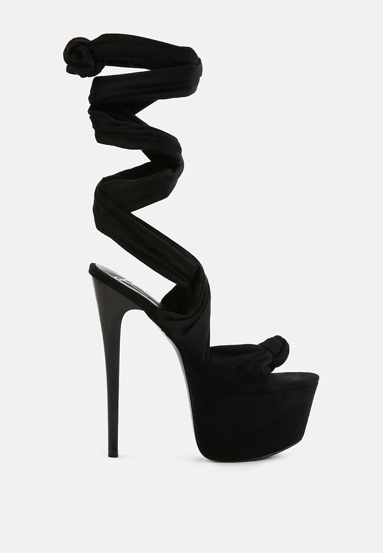 Bauble High Heeled Lace Up Sandals-5