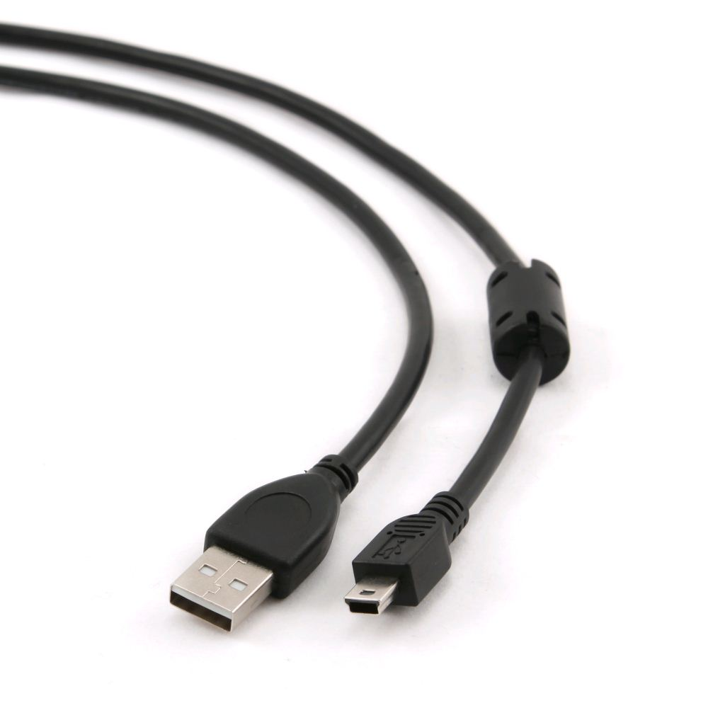 Cablu alimentare si date Gembird, USB 2.0 (T) la Mini-USB 2.0 (T), 1.8m, conectori auriti, Negru, CCF-USB2-AM5P-6 (CCF-USB2-AM5P-6)-0