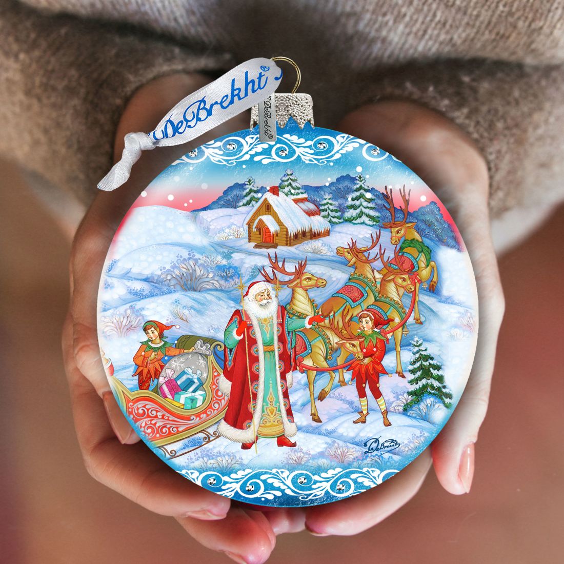 Long-awaited Courier Glass Ornament Limited Edition by G. DeBrekht - Christmas Santa Snowman Decor - 73843-0