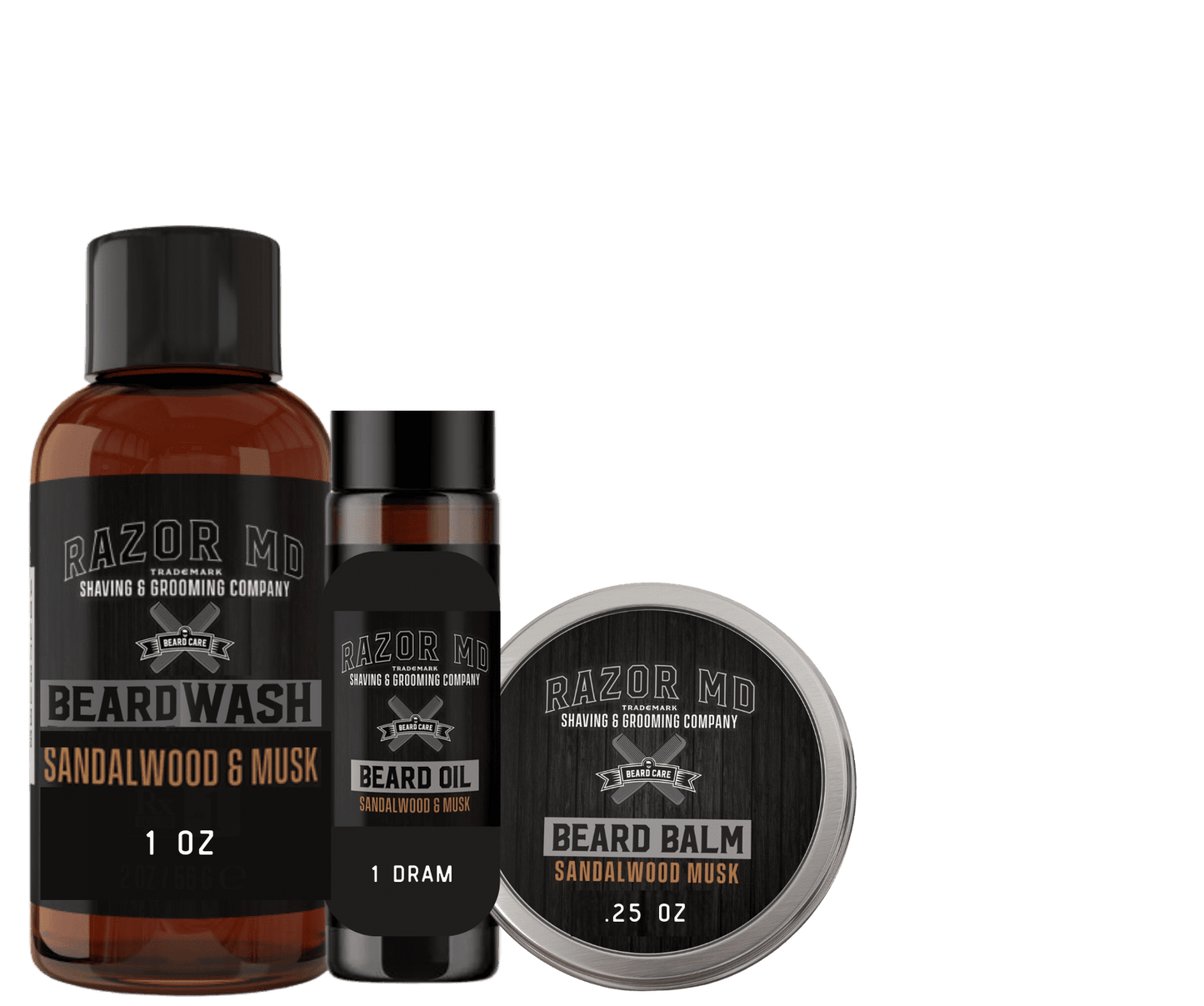 Beard Trio Sampler: Oil, Balm & Wash for Groomed Look