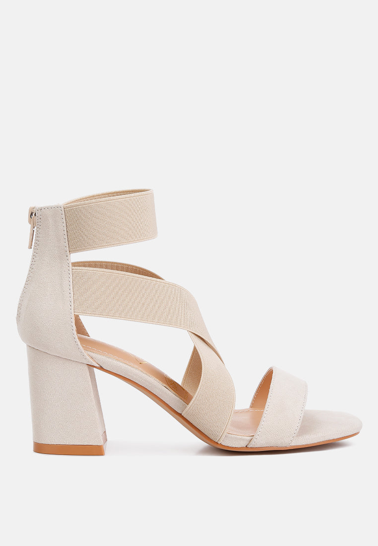 Benicia Elastic Strappy Block Heel Sandals-8