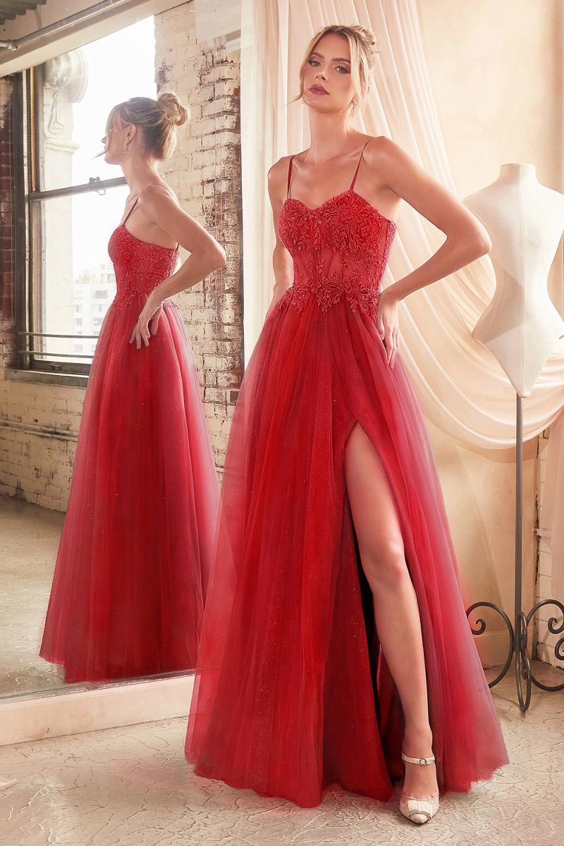Lace & Layered Tulle A-Line Gown-6