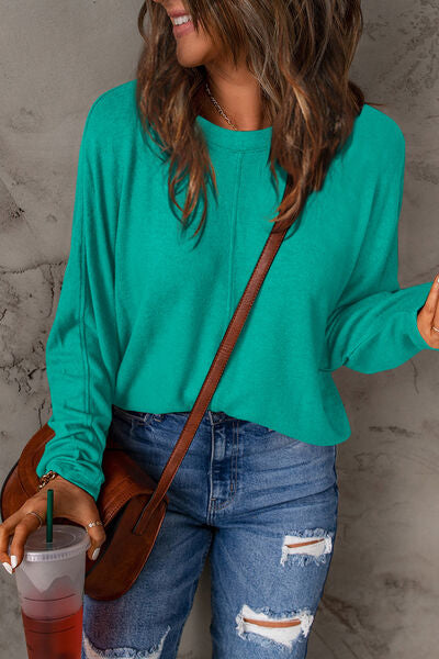 Double Take Full Size Round Neck Long Sleeve T-Shirt-6