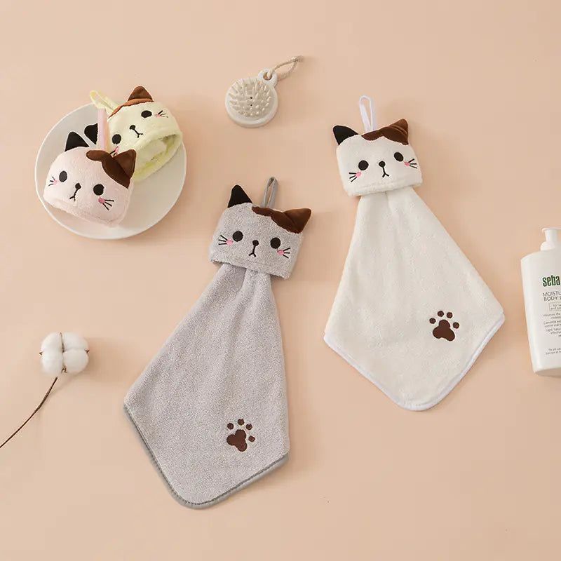 Cartoon Absorbent Hand Towel for Kids' Bathroom Decor