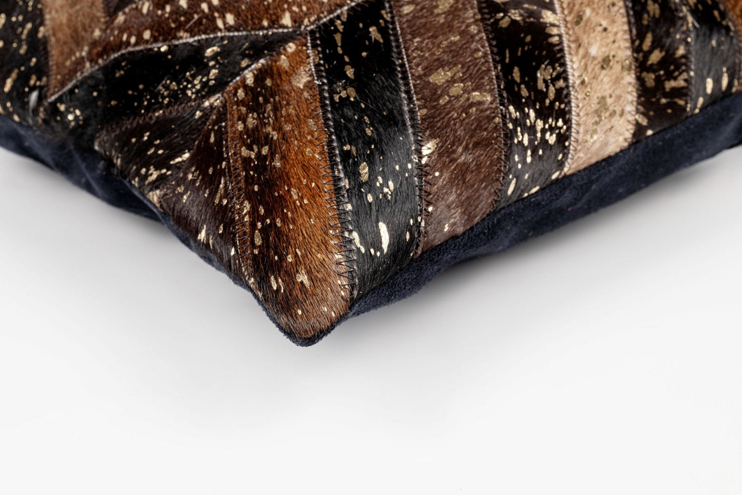 Canvello Genuine Cowhide Leather Decorative Throw Pillows - Handmade Patchwork Boho Accent Pillows For Sofa, Couch, Bed, Chair - Western Southwestern Farmhouse Pillow Covers With Feather Down Insert Included-4