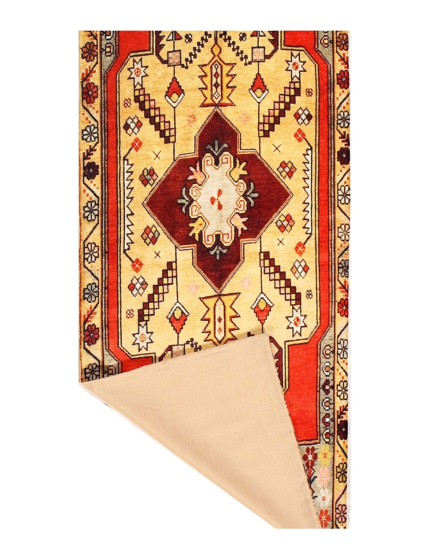 Canvello Oushak Design Velvet Table Cloth - 1'7'' X 4'5''-2