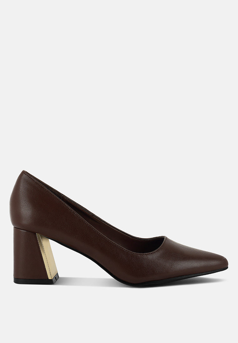 Casey Metallic Detail Block Heel Pumps By RAG-5