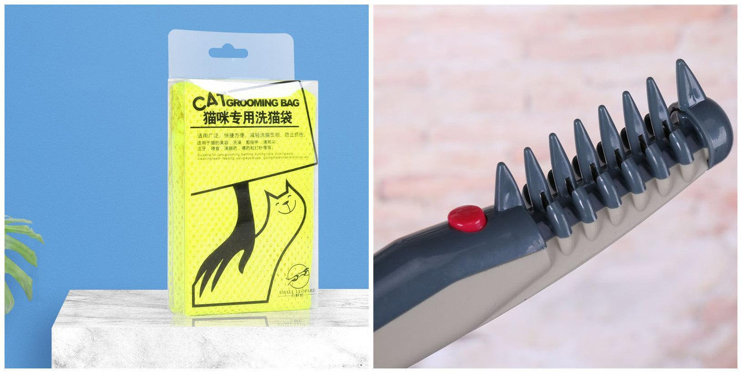 Cat Grooming Essentials Set: Ultimate Cat Bathing Kit With Anti-Scratch Cat Bag And Pet Nail Clipper-9