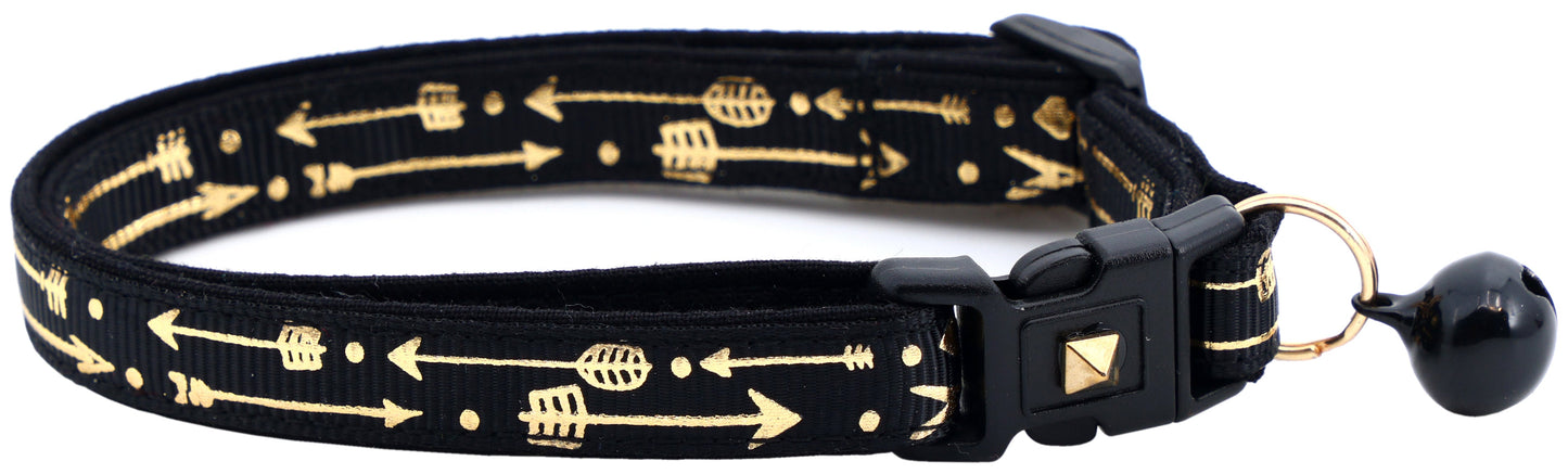 Metallic Gold Arrows Breakaway Cat Collar-11