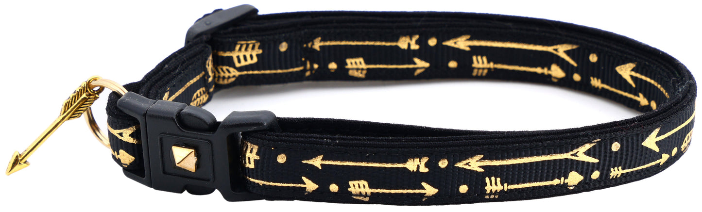 Metallic Gold Arrows Breakaway Cat Collar-19