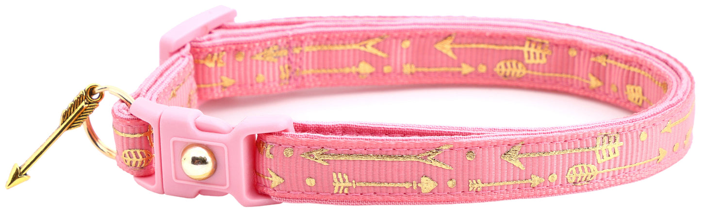 Metallic Gold Arrows Breakaway Cat Collar-18