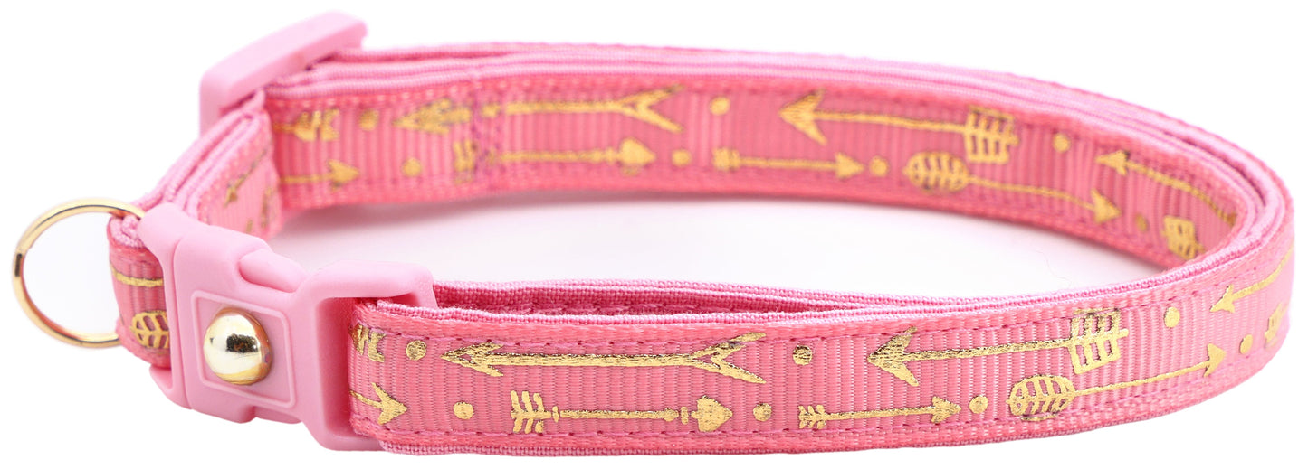 Metallic Gold Arrows Breakaway Cat Collar-34