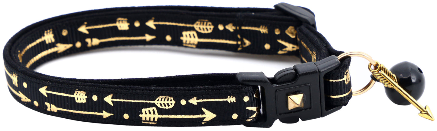 Metallic Gold Arrows Breakaway Cat Collar-27