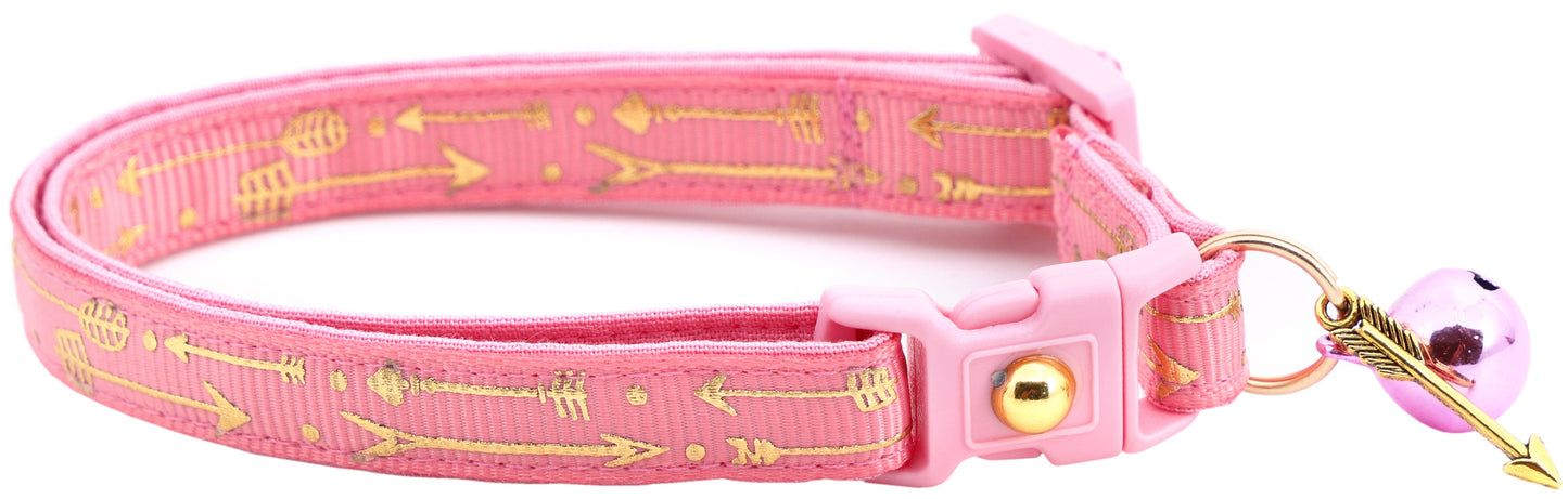 Metallic Gold Arrows Breakaway Cat Collar-26